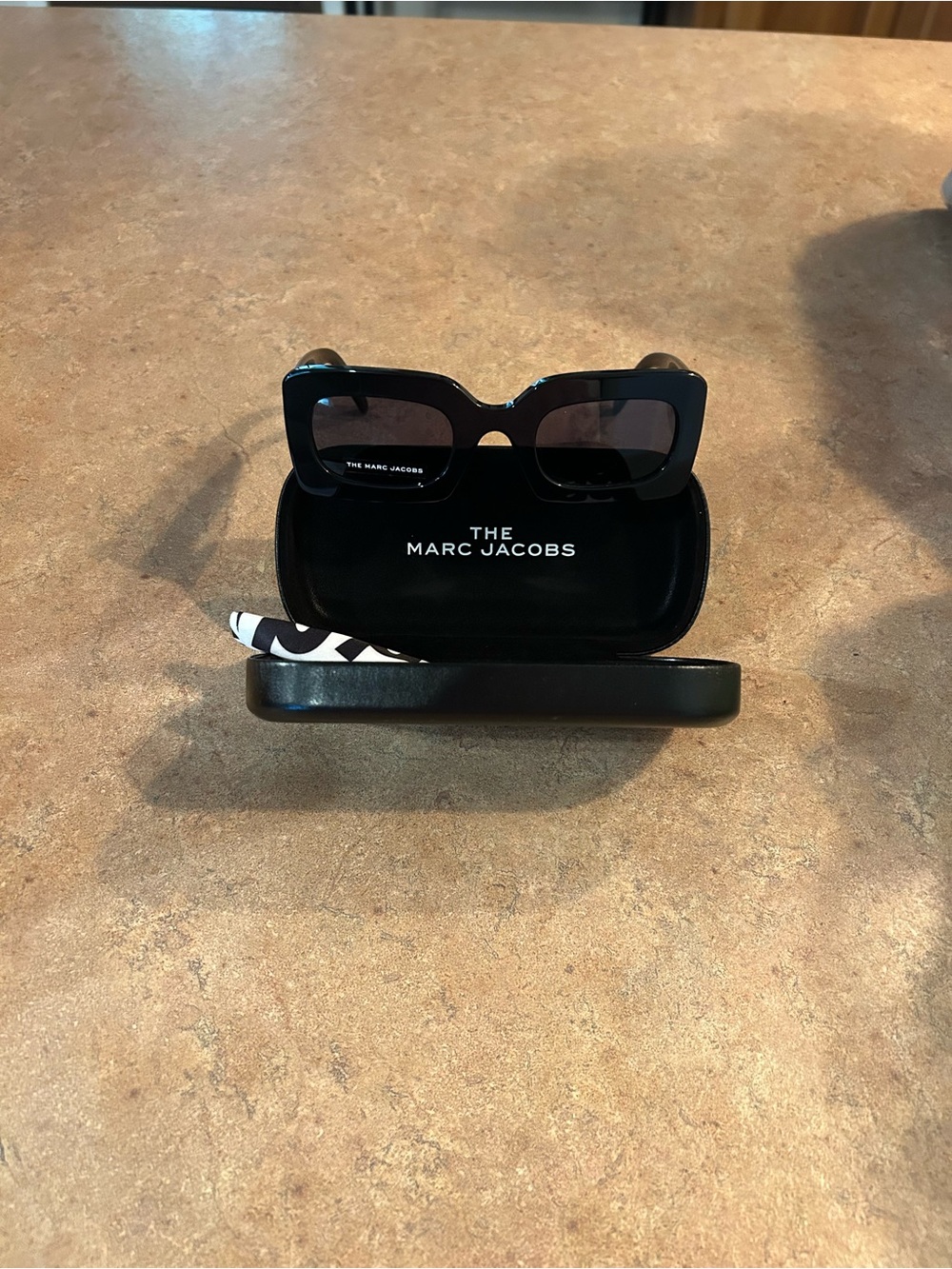 Marc Jacobs Black Rectangular Women’s Sunglasses with Dark Lenses